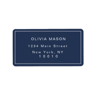 Modern Navy Blue Simple Return Address Label Adressaufkleber