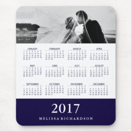 Modern Navy Blue Stripe 2017 Kalender und Foto Mousepad