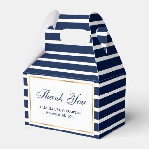 Modern Navy Blue Wedding Vielen Dank Geschenkschachtel