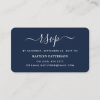 Modern Navy Blue & White Simple Script UAWG