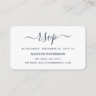 Modern Navy Blue & White Simple Script UAWG Begleitkarte