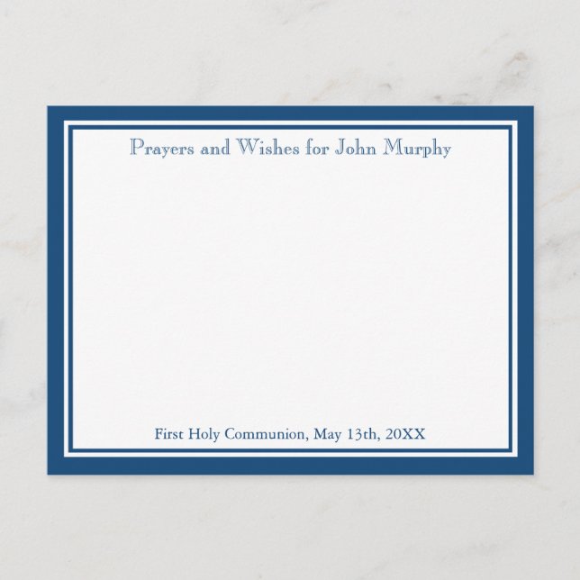 Modern Navy Cross Religious Wünsche und Gebet Card Postkarte (Vorderseite)