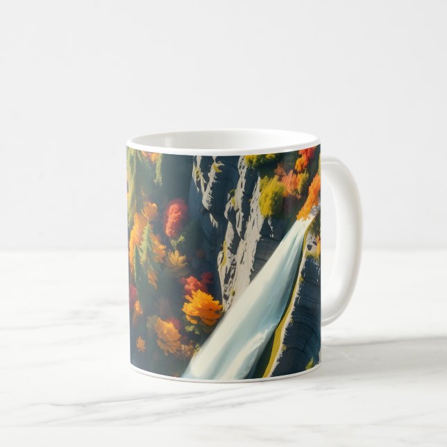 Modern Navy & Gold Abstract Mountain Peak – Luxury Kaffeetasse (VorderseiteRechts)