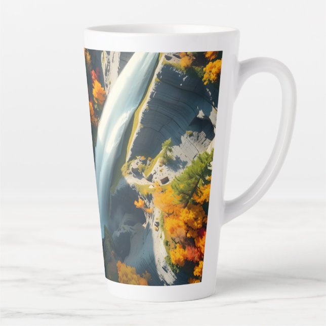 Modern Navy & Gold Abstract Mountain Peak – Luxury Milchtasse (Rechts)