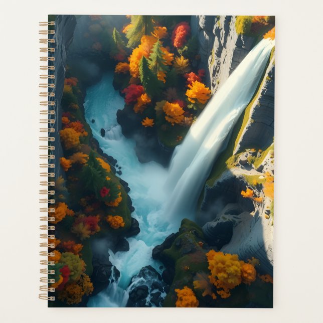 Modern Navy & Gold Abstract Mountain Peak – Luxury Planer (Vorderseite)