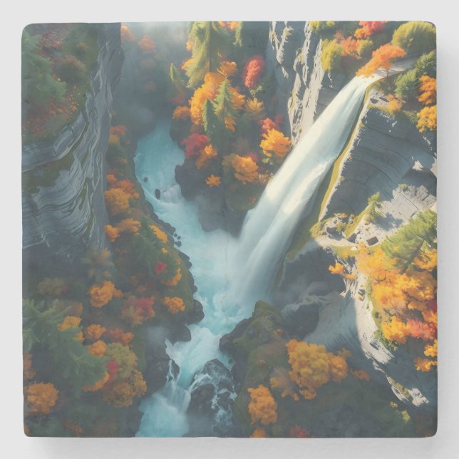 Modern Navy & Gold Abstract Mountain Peak – Luxury Steinuntersetzer (Vorderseite)