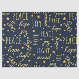 Modern Navy & Gold Christmas Script Decoupage Seidenpapier