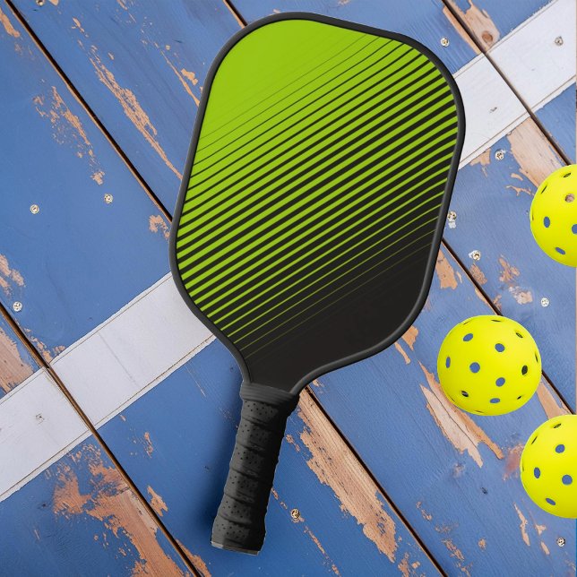 Modern Neon Green Black Sports Flip Fade Pickleball Schläger (Von Creator hochgeladen)