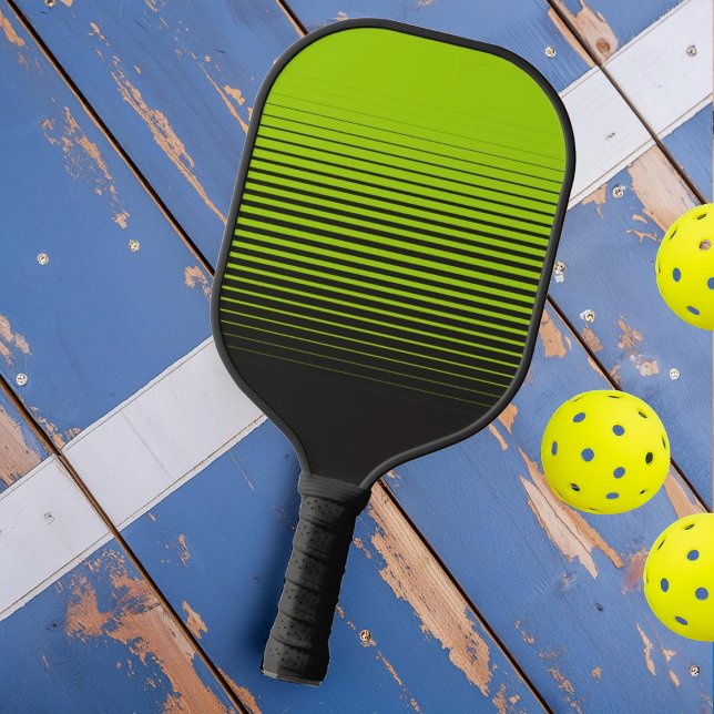 Modern Neon Green Black Sports Full Fade Pickleball Schläger (Von Creator hochgeladen)