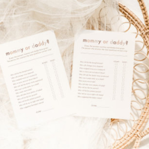 Modern Neutral Baby Shower Mommy oder Daddy Game