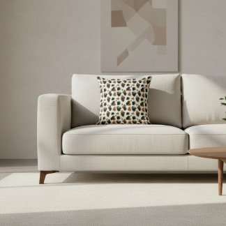 Modern Neutral Chocolate Cow Print Aesthetic Kissen