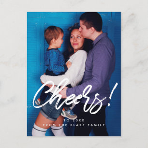 Modern New Year Family Foto Postkarte