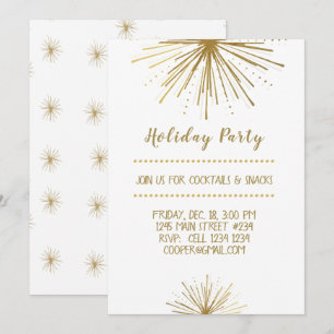 Modern NEW YEAR Party Star Holiday Party Einladung