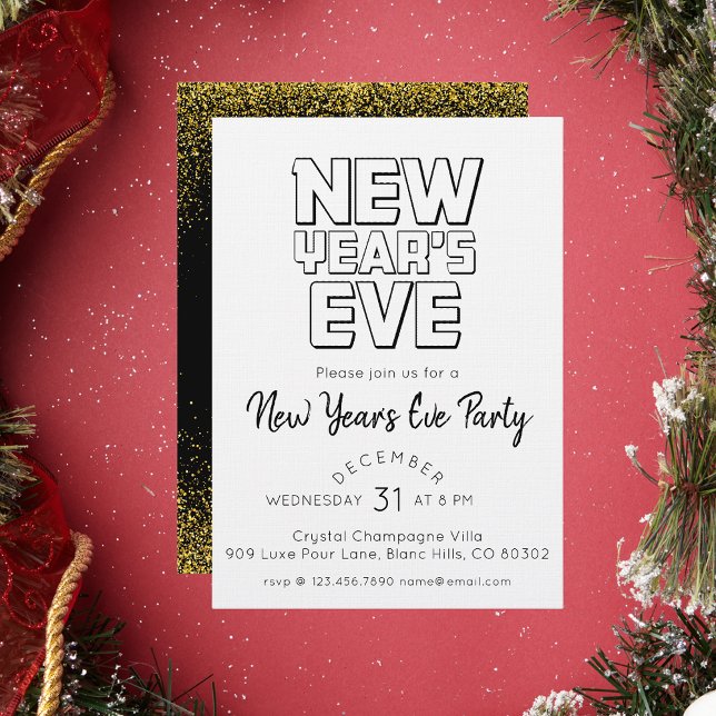 Modern New Year's Eve Party  Einladung (Von Creator hochgeladen)