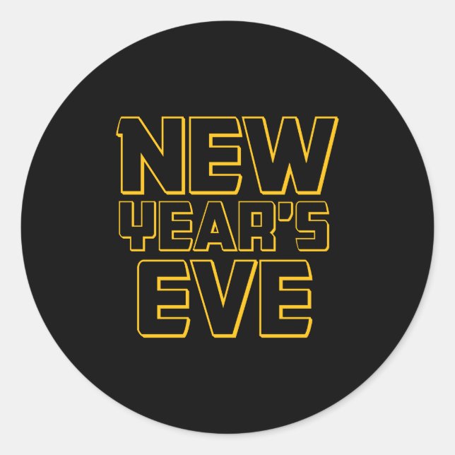 Modern New Year's Eve Party  Runder Aufkleber (Vorderseite)