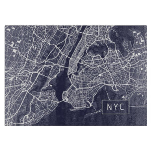 Modern New York City Map  NYC  Navy Schneidebrett