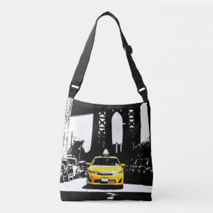 Modern New York City Nyc Yellow Taxi Brooklyn Tragetaschen Mit Langen Trägern