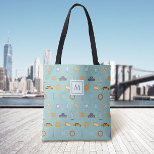 Modern New York City Pattern Green Monogram