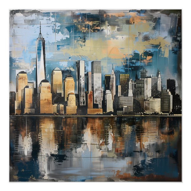 Modern New York City Skyline Art Print Poster (Vorderseite)