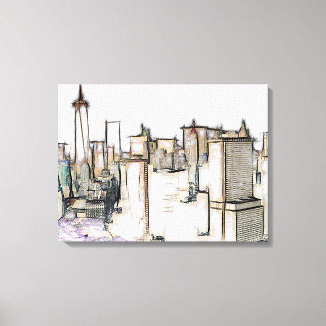 Modern New York Skyline Leinwand Malerei (Vorderseite)