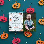 Modern Niedlich Spooky Ein Halloween Junge 1. Gebu Dankeskarte<br><div class="desc">Moderne Niedlich Spooky ein Halloween Junge ersten Geburtstag Dankeschön Karte. (Foto von Ryan Gagnon auf Unsplash. Bitte ersetzen Sie es mit Ihrem eigenen.)</div>