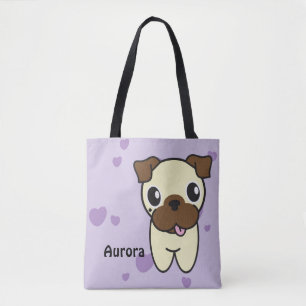Modern niedliche Aurora das Mops-lila Herz