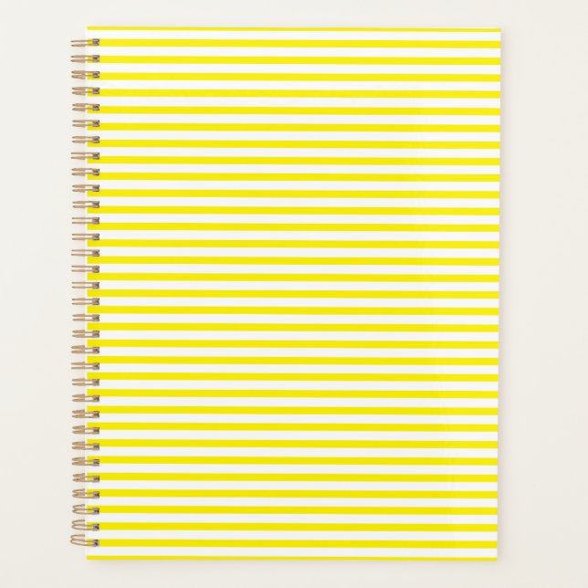Modern niedliche gelbe und weiße Streifen Planer (Vorderseite)