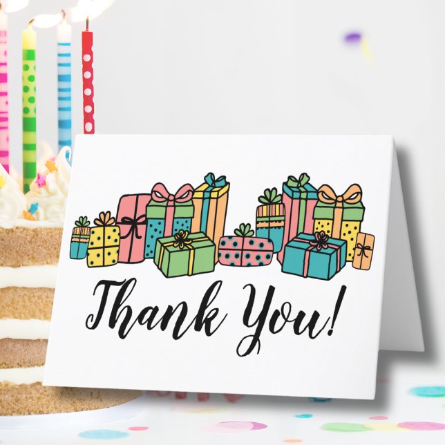 Modern Niedlicher Geburtstag Dankeskarte (Bright Colorful Happy Birthday Thank You Card)