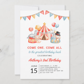 Modern Niedliches Circus Festival 2. Geburtstag Einladung