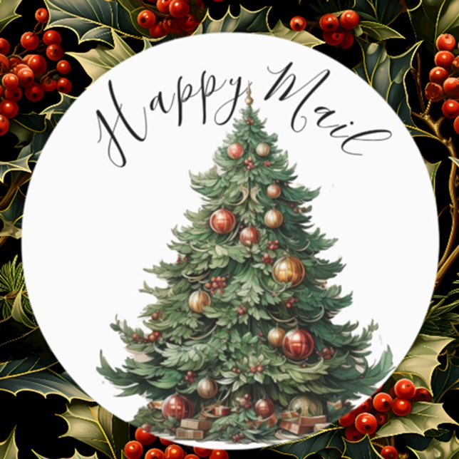 Modern Niedliches Weihnachtsbaumlabel Etiketten (Personalized christmas stickers Christmas stickers )