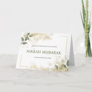 Modern Nikkah Mubarak Islamic Wedding Dua Glückwun Karte