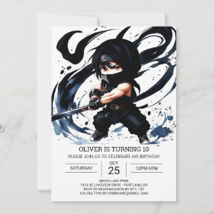 Modern Ninja Scroll Birthday Einladung