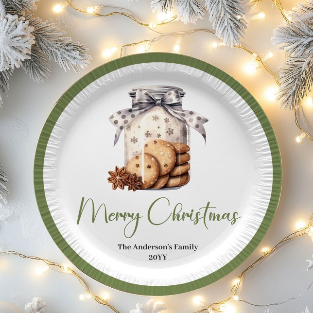 Modern Nordic Christmas Custom Name Dinner Plates Pappteller (Modern Nordic Christmas Custom Name Dinner Plates)