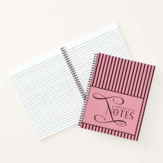 Modern Notes Custom Burgundy Stripes Scallops Notizbuch