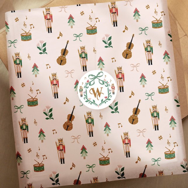 Modern Nutcracker Christmas Bow Ribbon Muster Seidenpapier (Modern Nutcracker Christmas Bow Ribbon Pattern Tissue Paper)