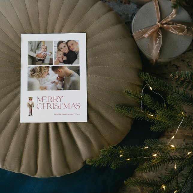 Modern Nutcracker Frohe Weihnachten 3 Foto (A Nutcracker Holiday! Wishing You a Merry Christmas in Modern Minimalist Style. 🎄🎭 [Your Photo Her)