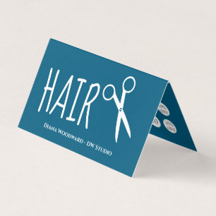 Modern Ocean Blue Friseursalons Treueprogramm Visitenkarten