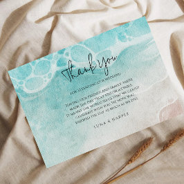 Modern Ocean Tide Watercolor Thank You Card Begleitkarte