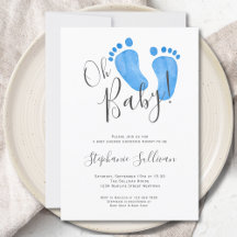 Modern Oh Baby Boy Baby Dusche Einladung