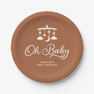 Modern Oh Baby Dusche Personalisiert Pappteller
