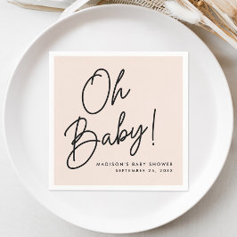 Modern Oh Baby Script Blush Baby Dusche Serviette