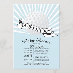 Modern Oh Boy Golf Ball Boys Baby Dusche Einladung