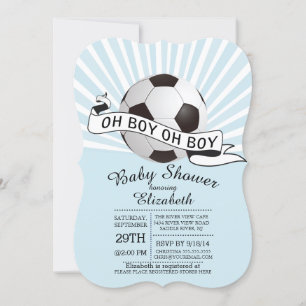 Modern Oh Boy Soccer Boys Babydusche Einladung