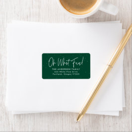 Modern Oh, was Spaß Script Green Rücksendeadresse Adressaufkleber