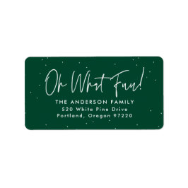 Modern Oh, was Spaß Script Green Rücksendeadresse Adressaufkleber