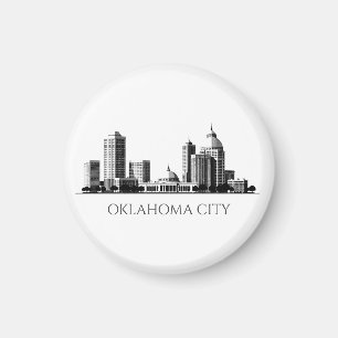 Modern Oklahoma City Stylized Skyline Magnet
