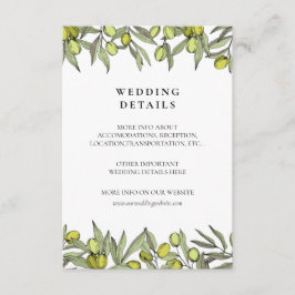 Modern Olive Branch Hochzeitskarte Begleitkarte