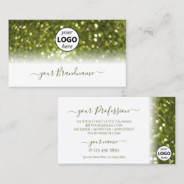 Modern-Olive-Green-Bright-Glitzer-Logo Visitenkarte