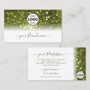 Modern-Olive-Green-Bright-Glitzer-Logo Visitenkarte