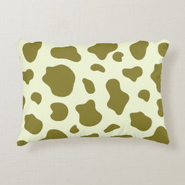 Modern Olive Green Cow Print Dekokissen